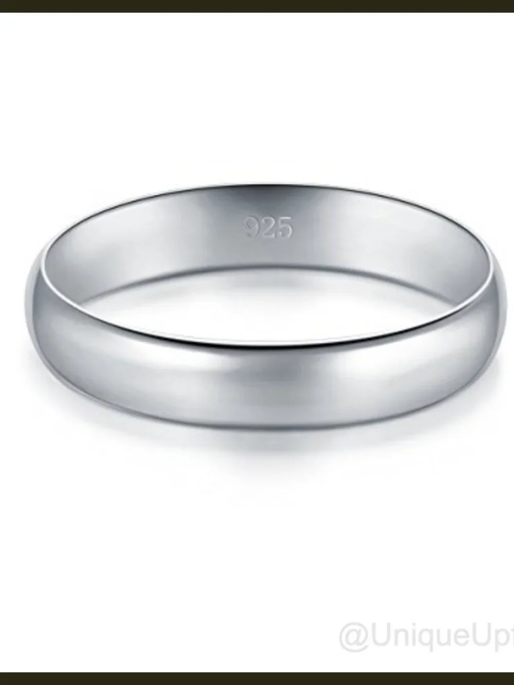 4mm Sterling Silver Wedding Band Ring Comfort Fit Band